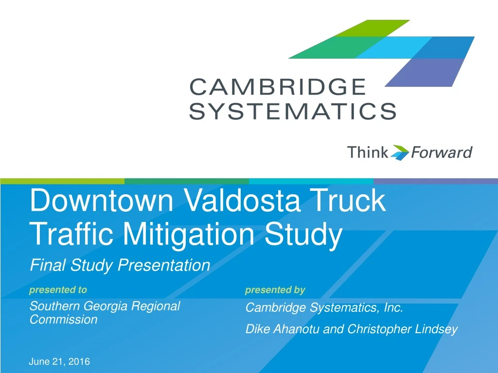 downtown valdosta truck traffic mitigation study