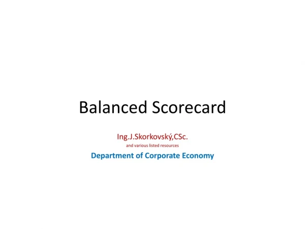 Balanced Scorecard