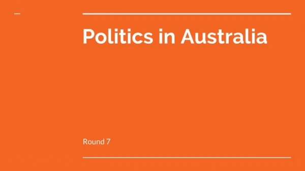 Politics in Australia