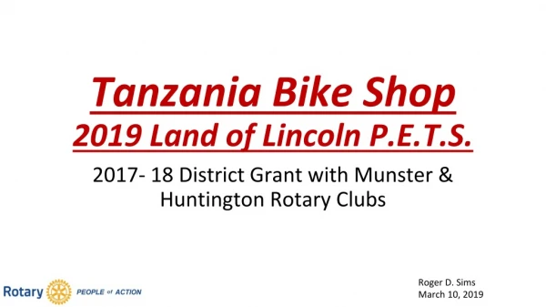 Tanzania Bike Shop 2019 Land of Lincoln P.E.T.S.