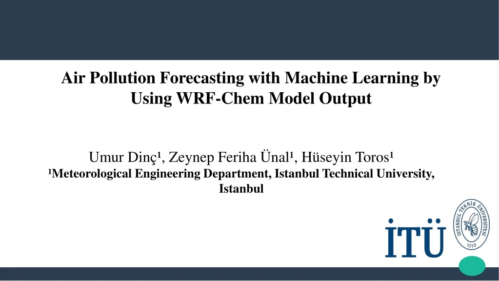 air pollution forecasting with machine learning