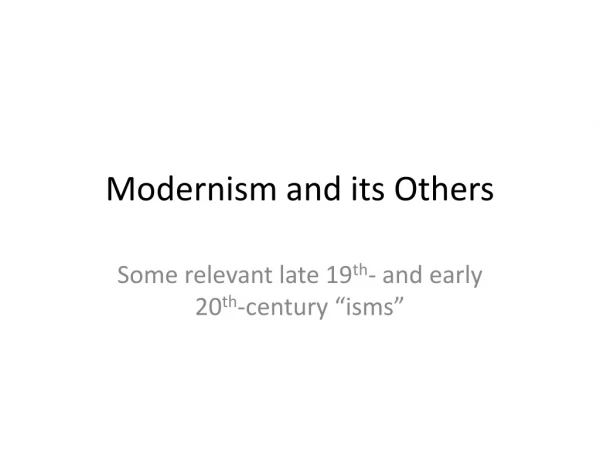 Modernism and its Others