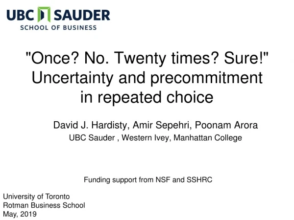 &quot;Once? No. Twenty times? Sure!&quot; Uncertainty and precommitment in repeated choice