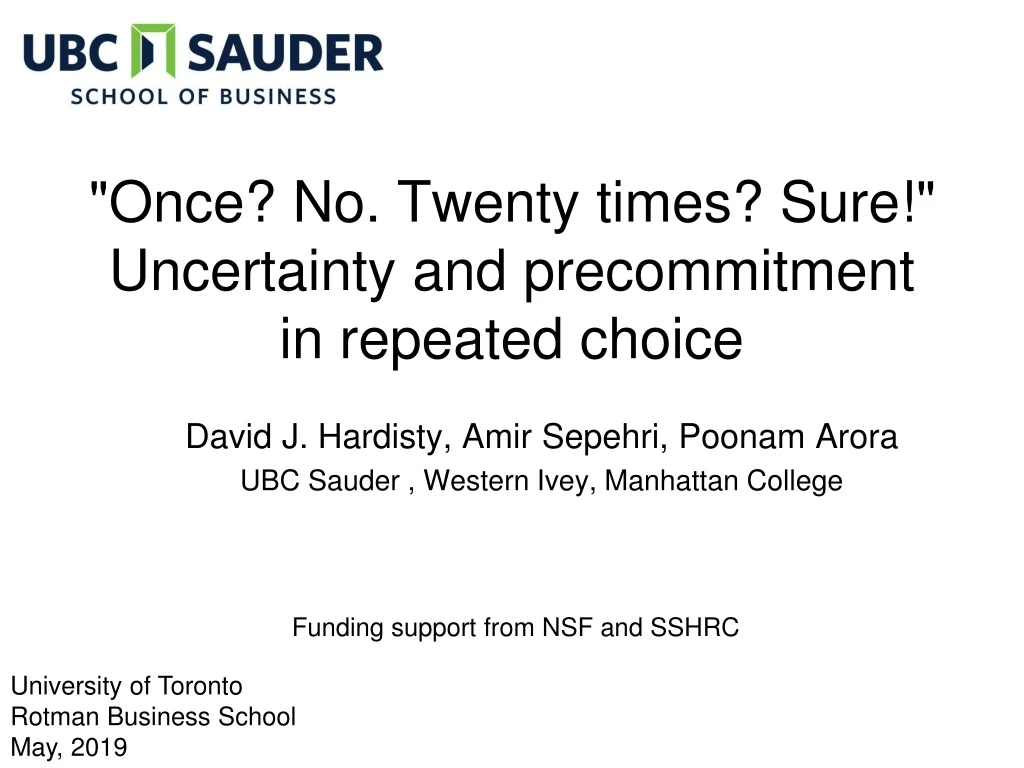 once no twenty times sure uncertainty and precommitment in repeated choice