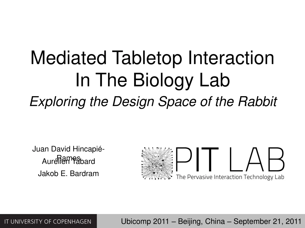 mediated tabletop interaction in the biology lab