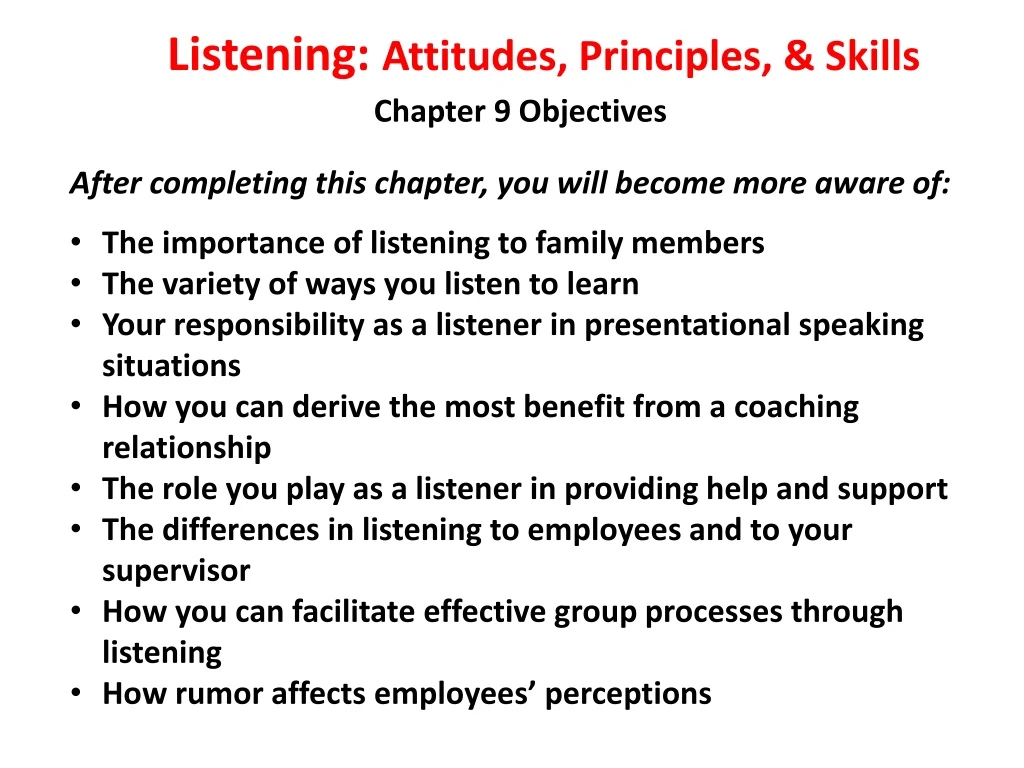 listening attitudes principles skills