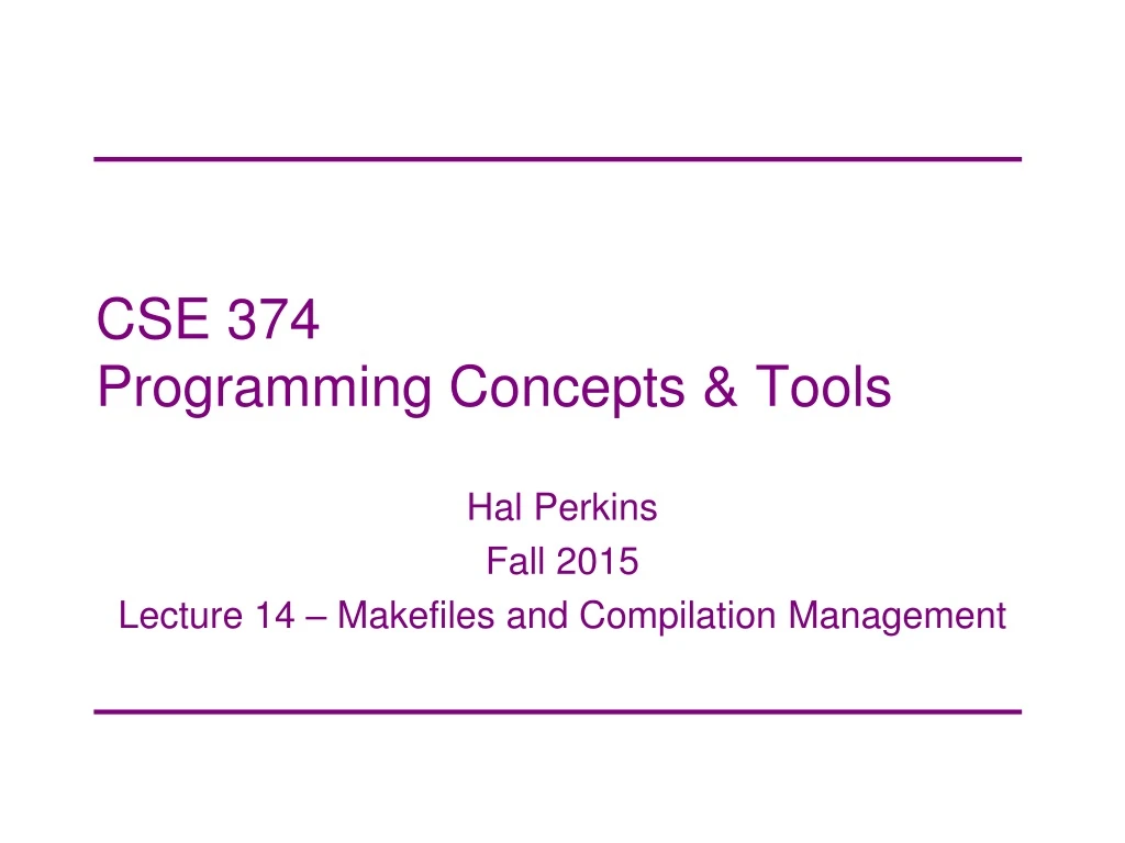 cse 374 programming concepts tools