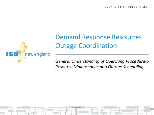 General Understanding of Operating Procedure-5 Resource Maintenance and Outage Scheduling