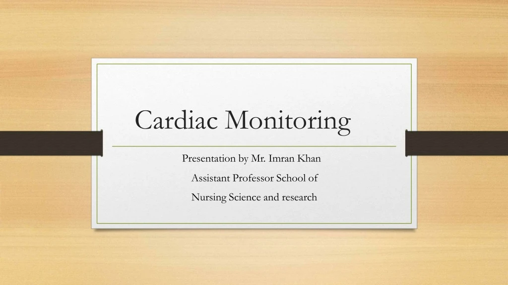 cardiac monitoring