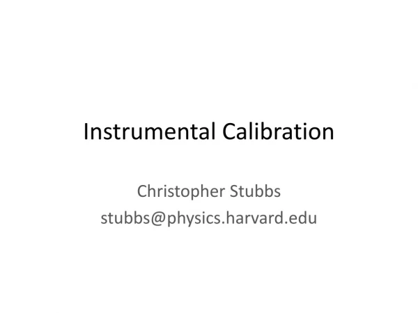 Instrumental Calibration