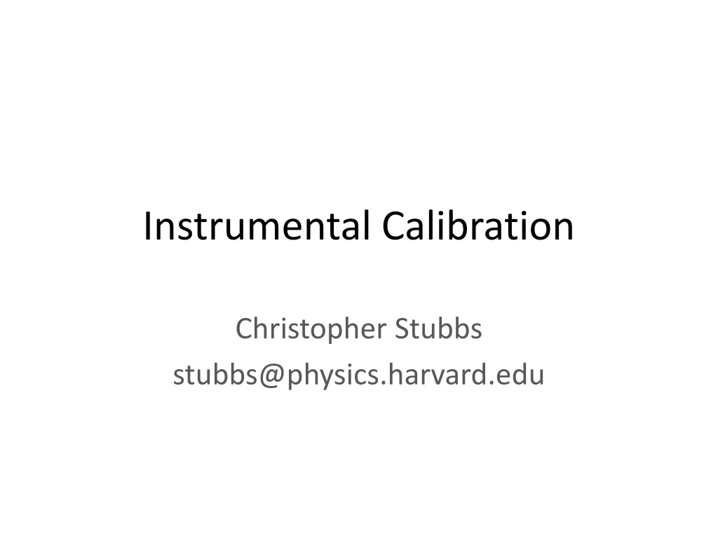 instrumental calibration
