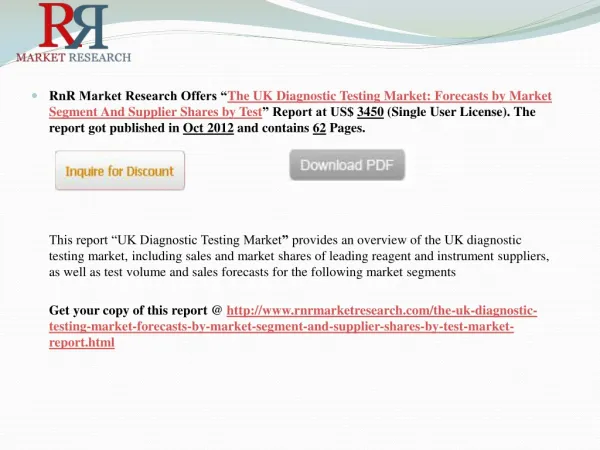 The UK Diagnostic Testing Market Forecasts by Market Segment