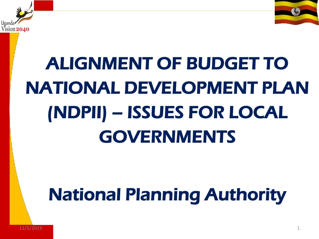 alignment of budget to national development plan