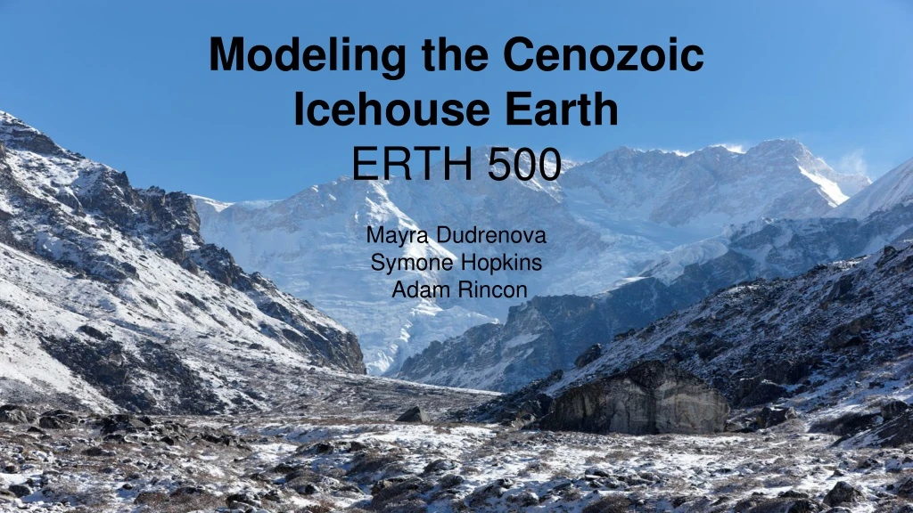modeling the cenozoic icehouse earth erth