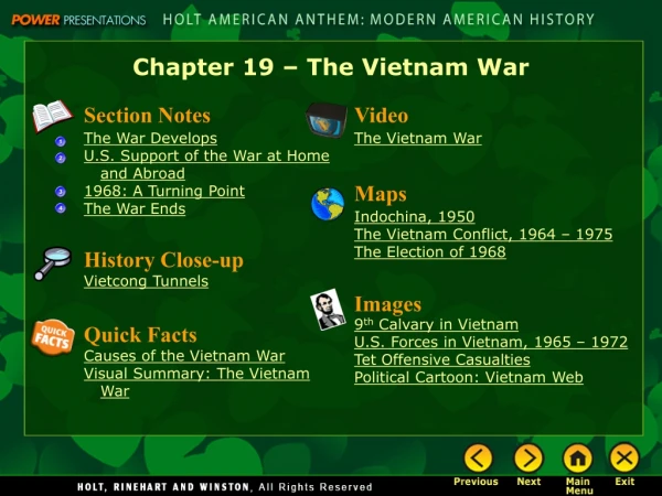 Chapter 19 – The Vietnam War