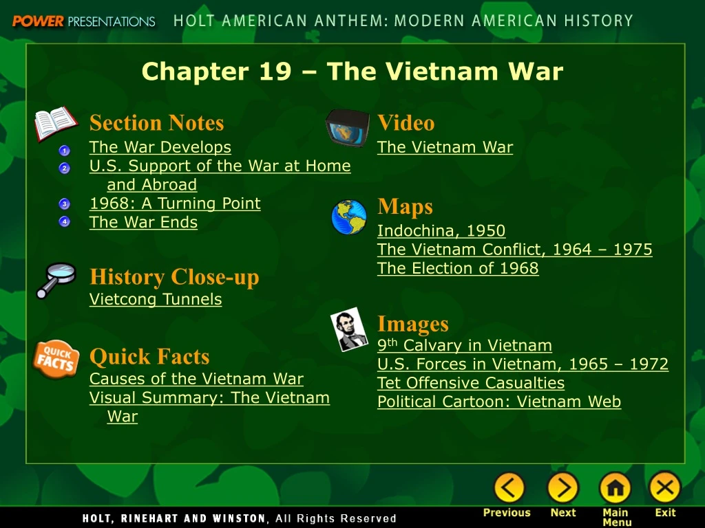 chapter 19 the vietnam war