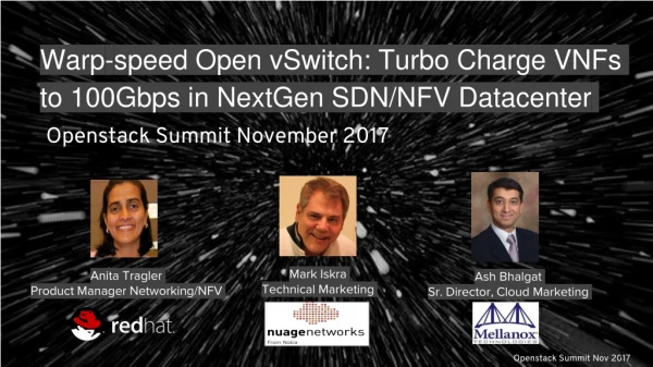 Warp-speed Open vSwitch: Turbo Charge VNFs to 100Gbps in NextGen SDN/NFV Datacenter