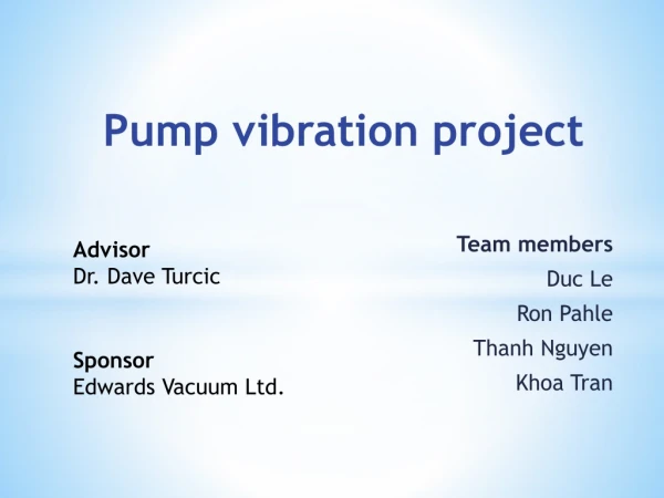 Pump vibration project