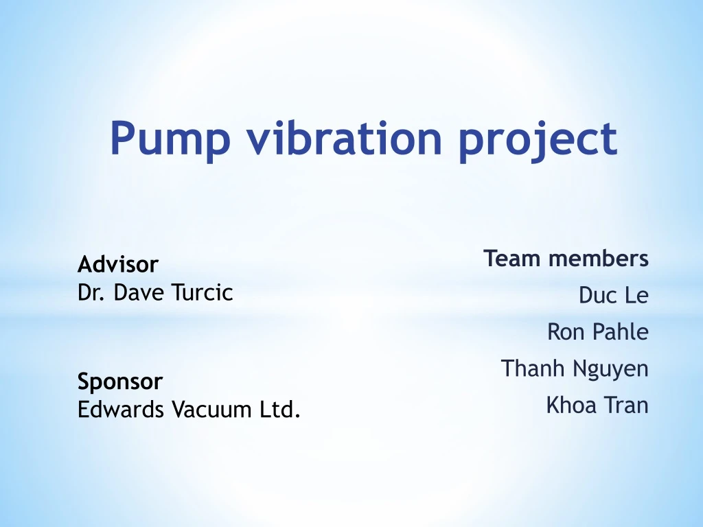pump vibration project