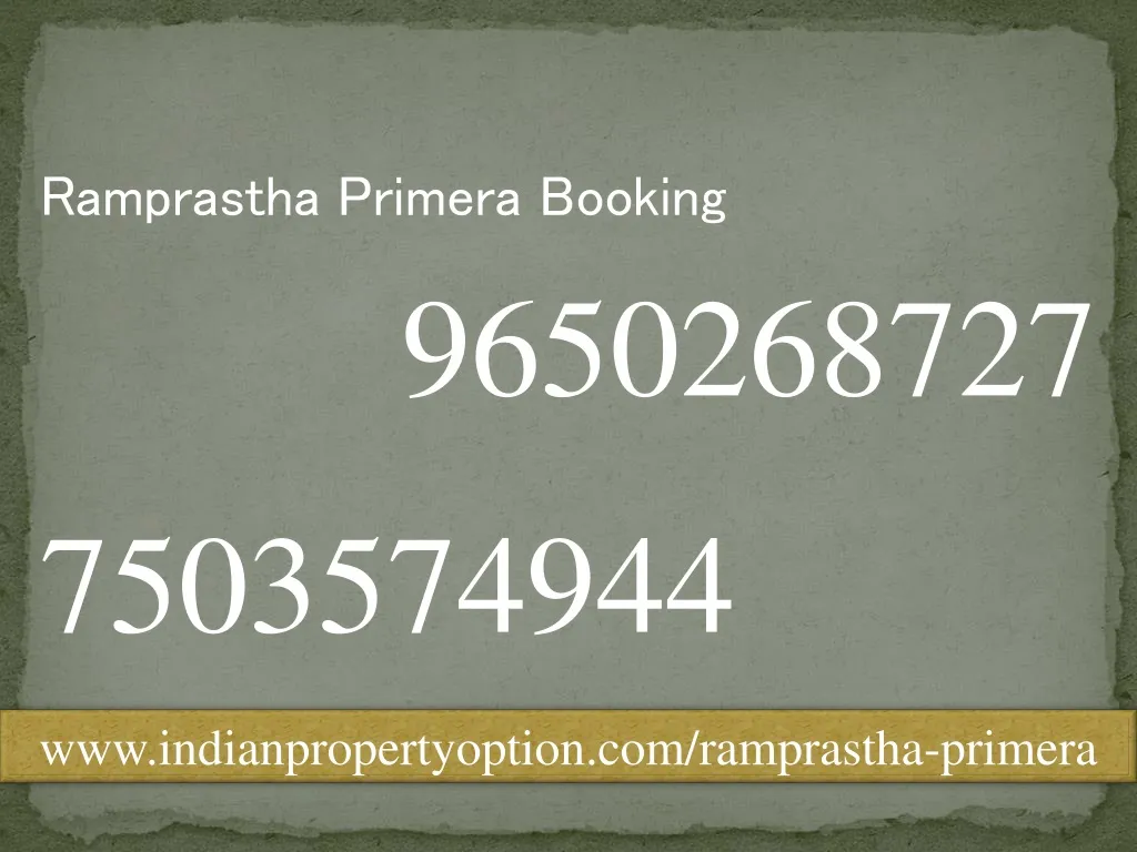 ramprastha primera booking