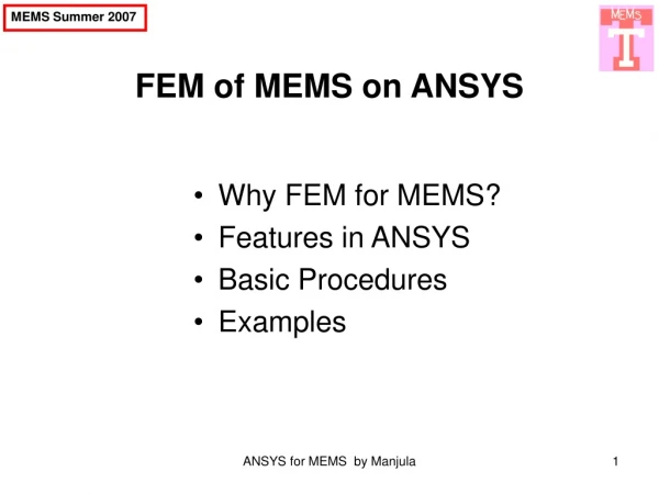 FEM of MEMS on ANSYS