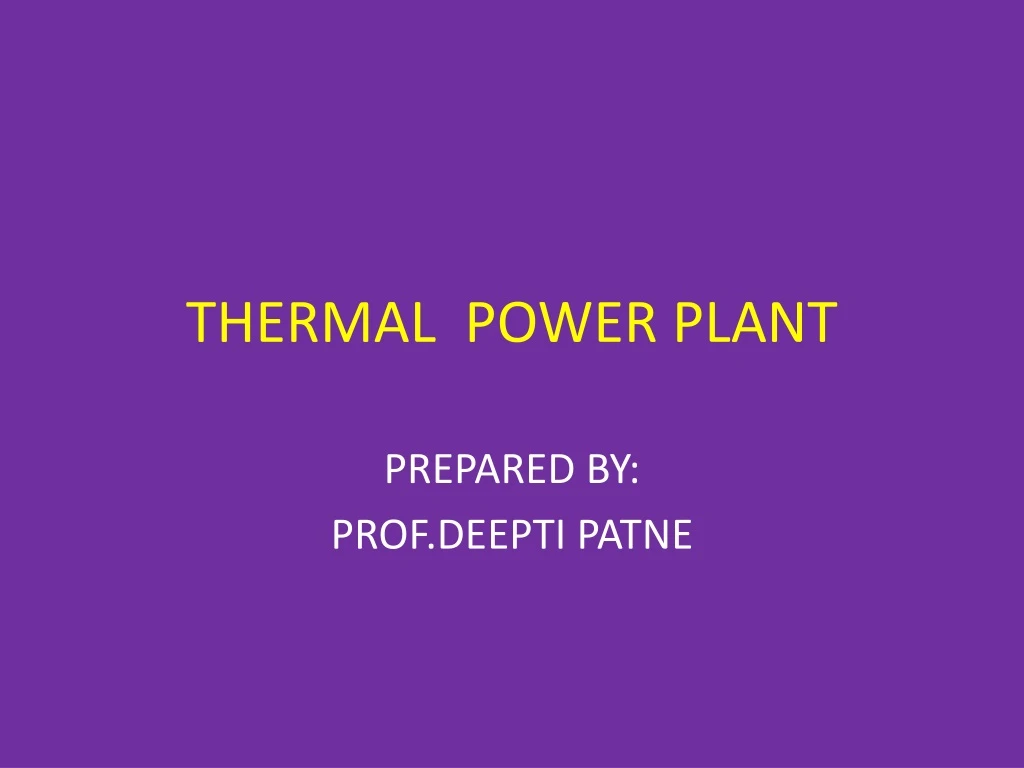thermal power plant