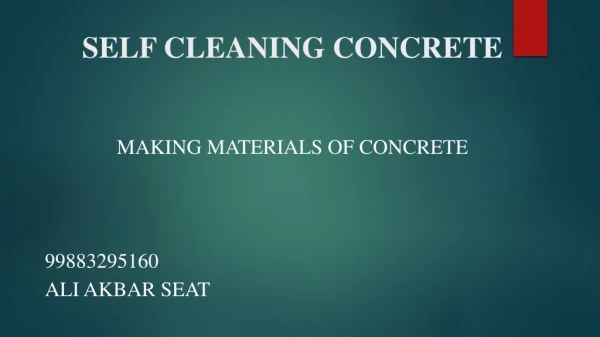 SELF CLEANING CONCRETE