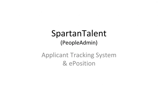 SpartanTalent (PeopleAdmin)