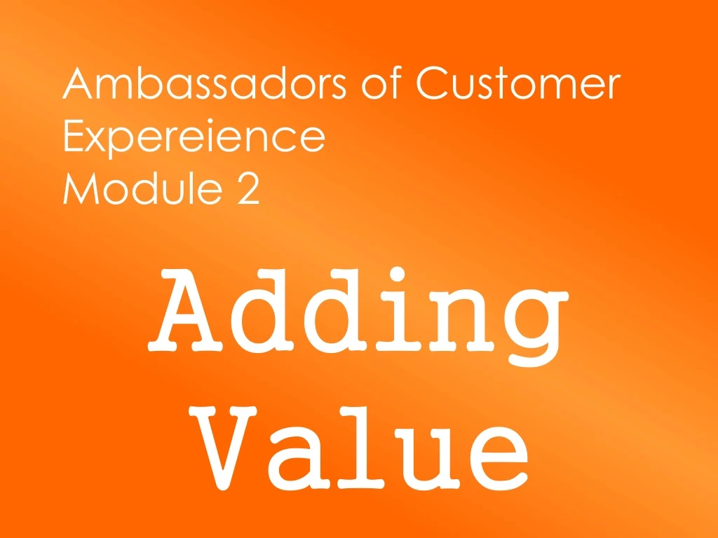 ambassadors of customer expereience module 2