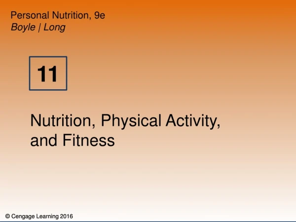 Nutrition, Physical Activity , and Fitness