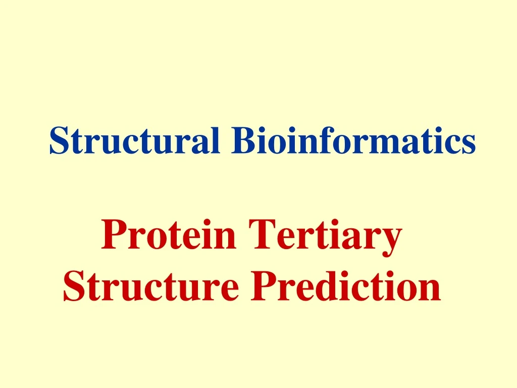 protein tertiary structure prediction