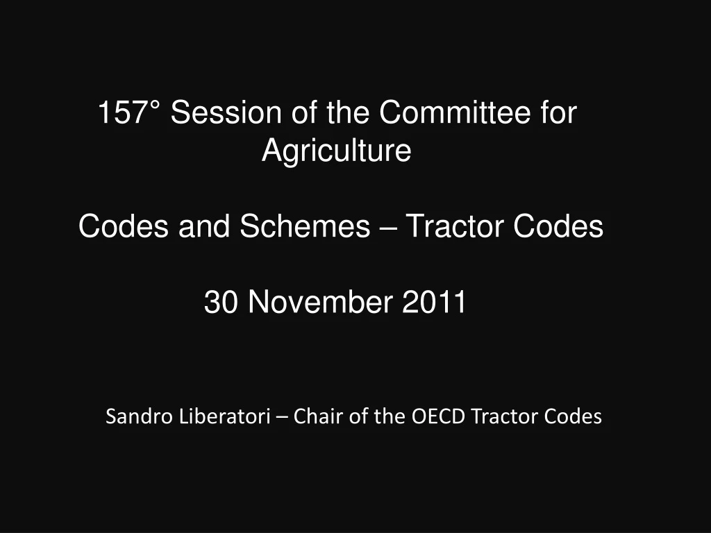 157 session of the committee for agriculture