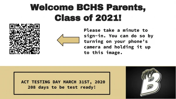 Welcome BCHS Parents, Class of 2021!
