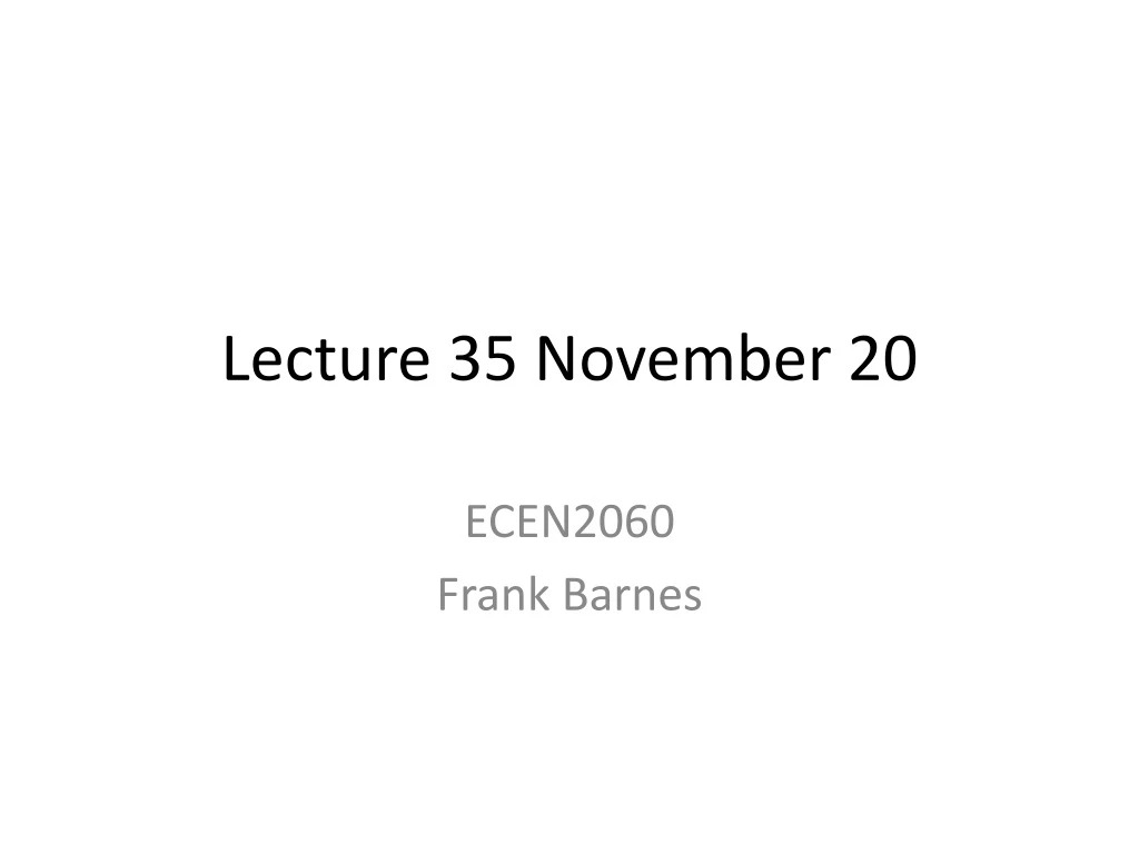 lecture 35 november 20