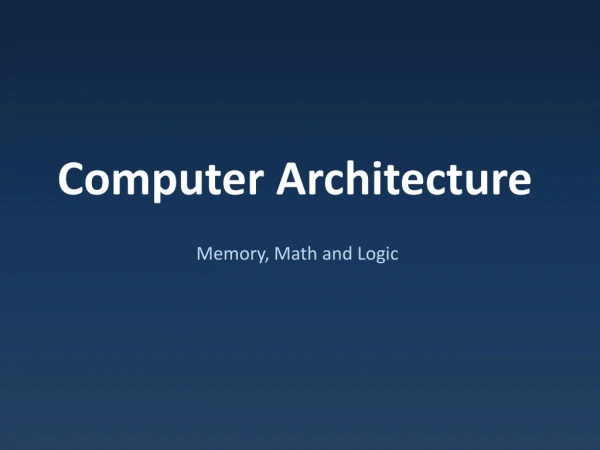 Computer Architecture