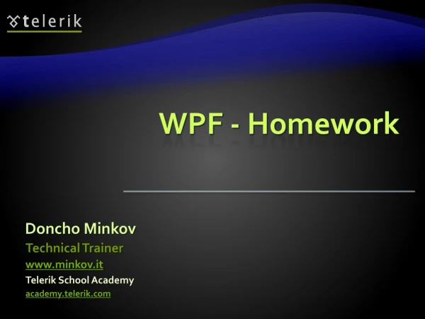 WPF - Homework