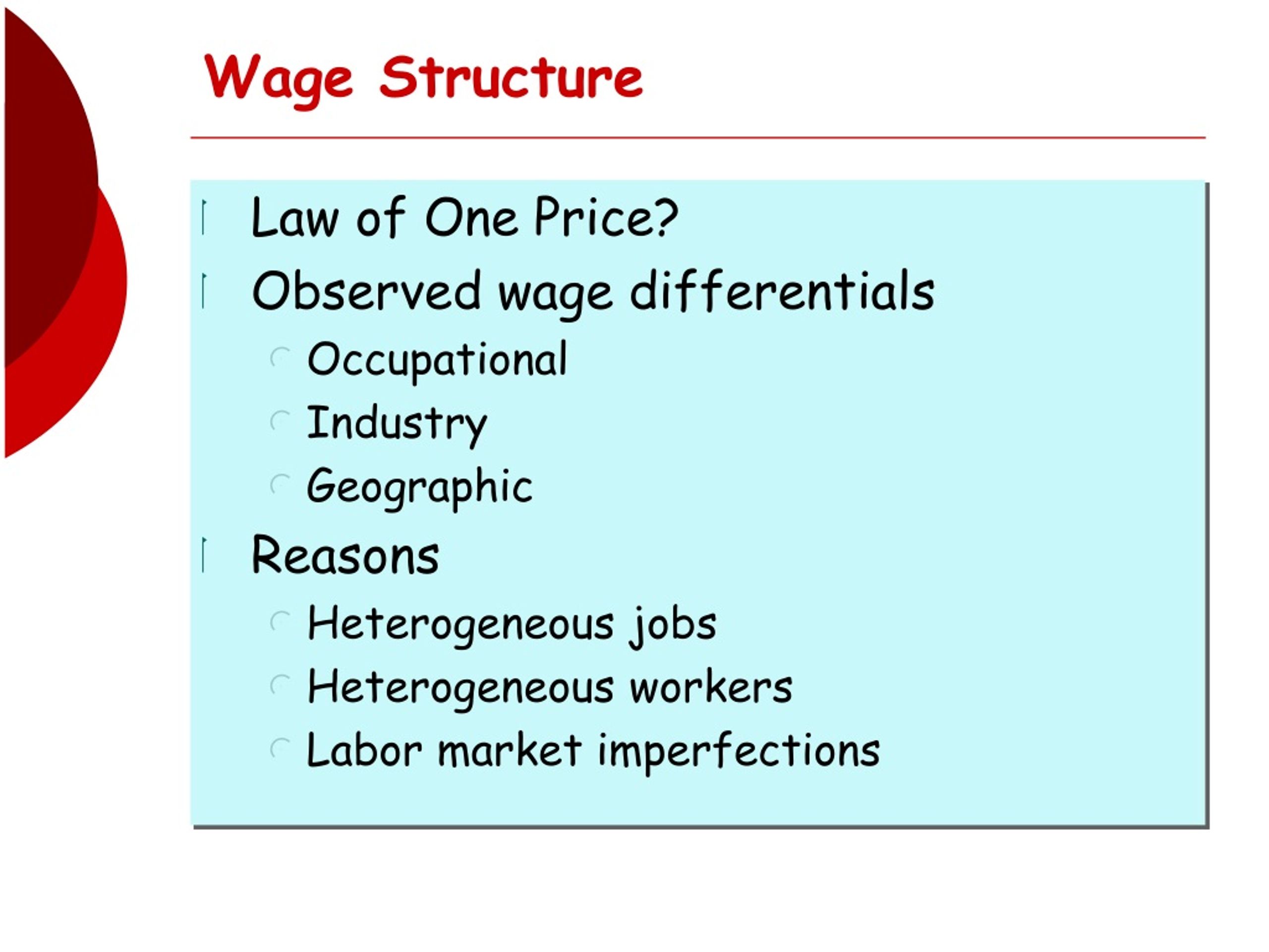 Wage Differentials: Impact of Job and Worker Variances - slide 1