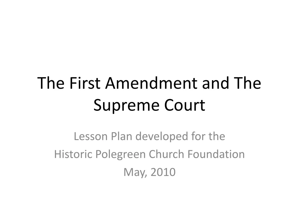 the first amendment and the supreme court