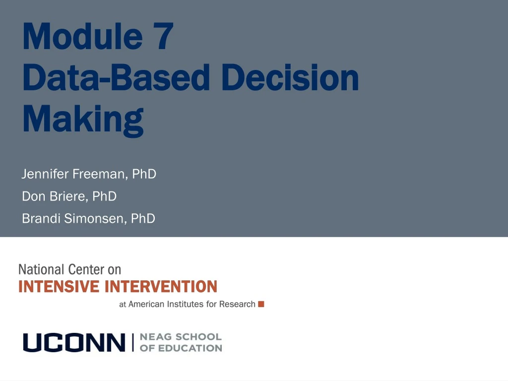 module 7 data based decision making