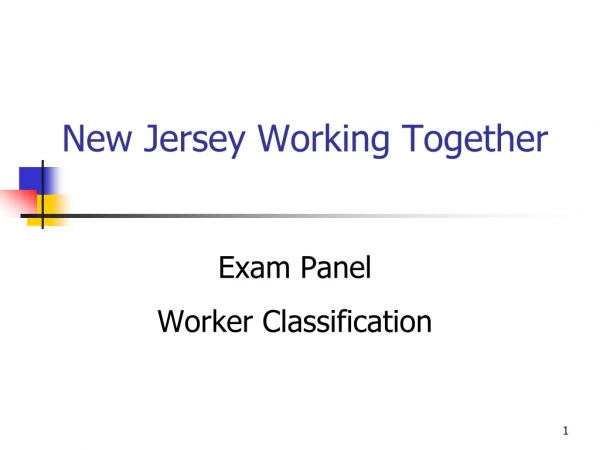 New Jersey Working Together