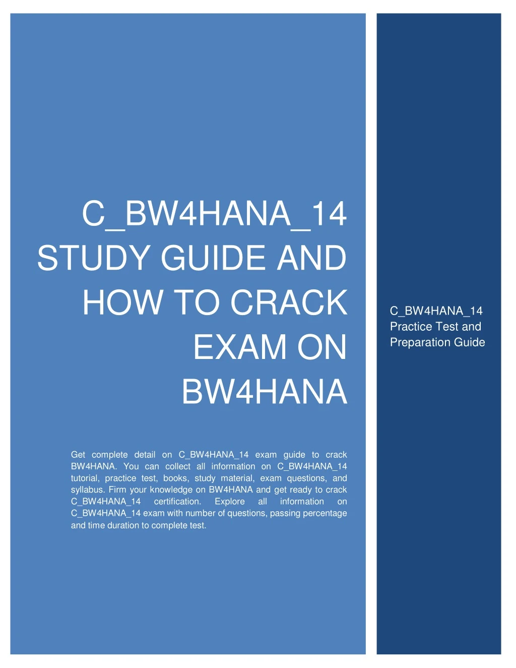 c bw4hana 14 study guide and how to crack exam