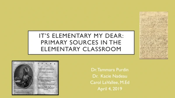 It’s elementary my dear: primary sources in the elementary classroom