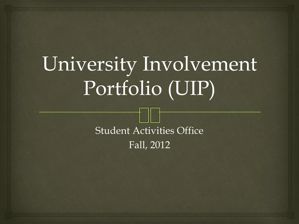 university involvement portfolio uip