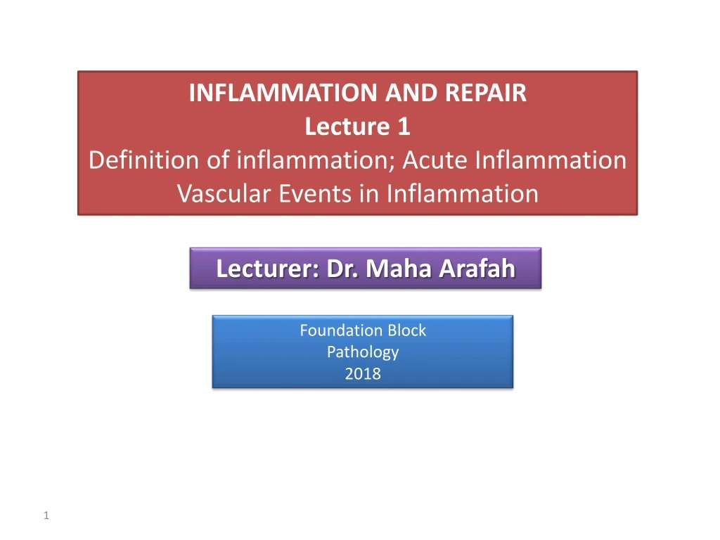 inflammation and repair lecture 1 definition