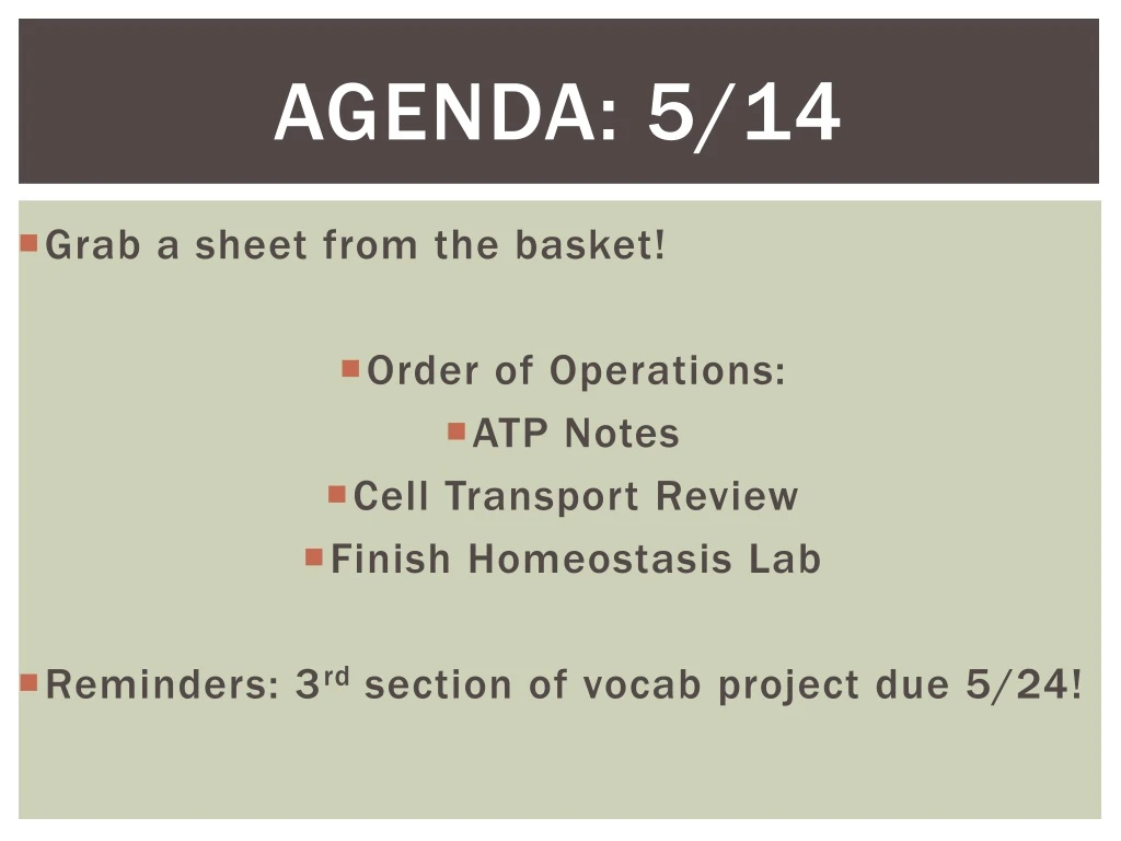 agenda 5 14