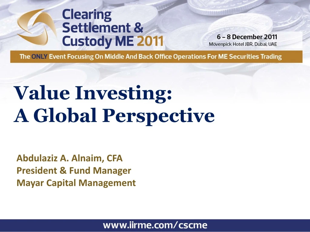 value investing a global perspective