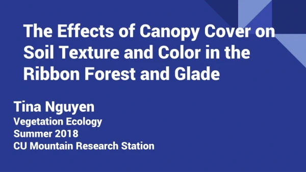 The Effects of Canopy Cover on Soil Texture and Color in the Ribbon Forest and Glade