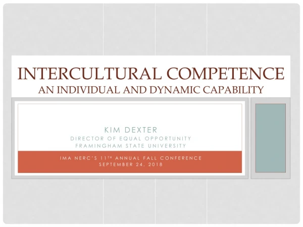 InterCultural CompetencE An Individual and dynamic Capability