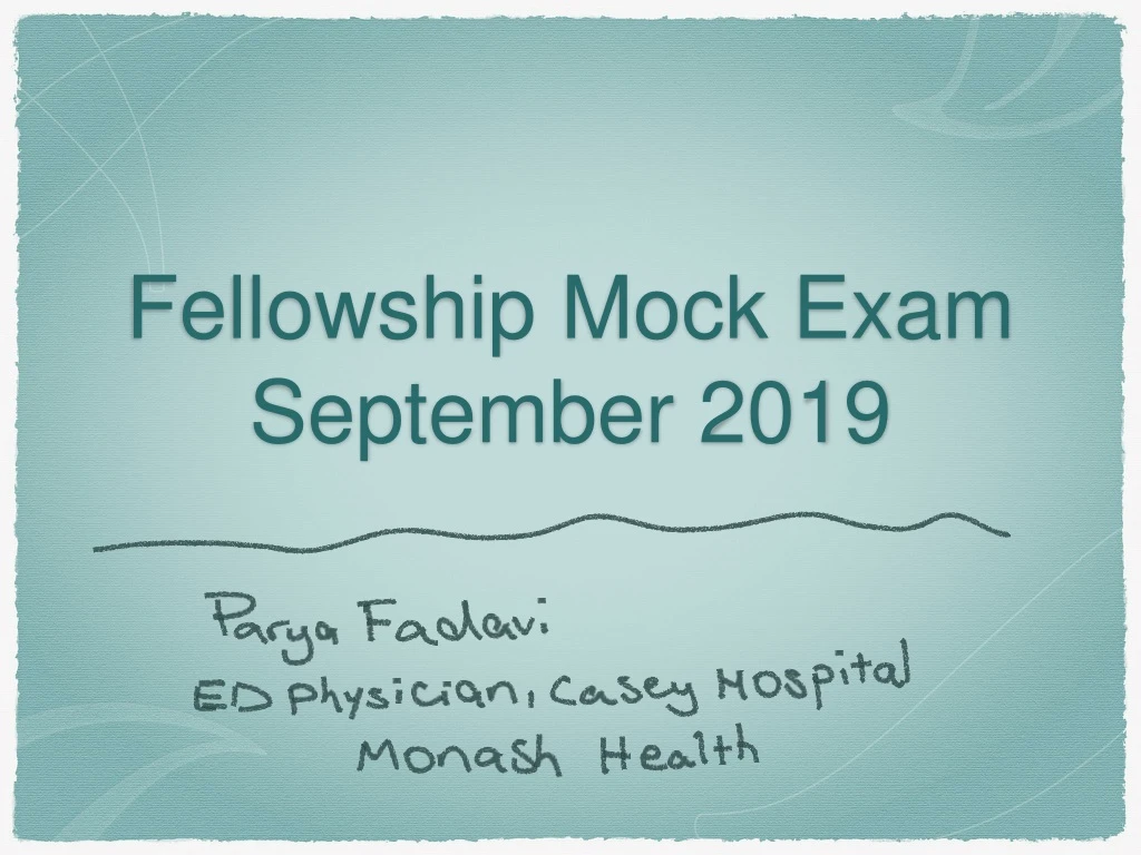 fellowship mock exam september 2019