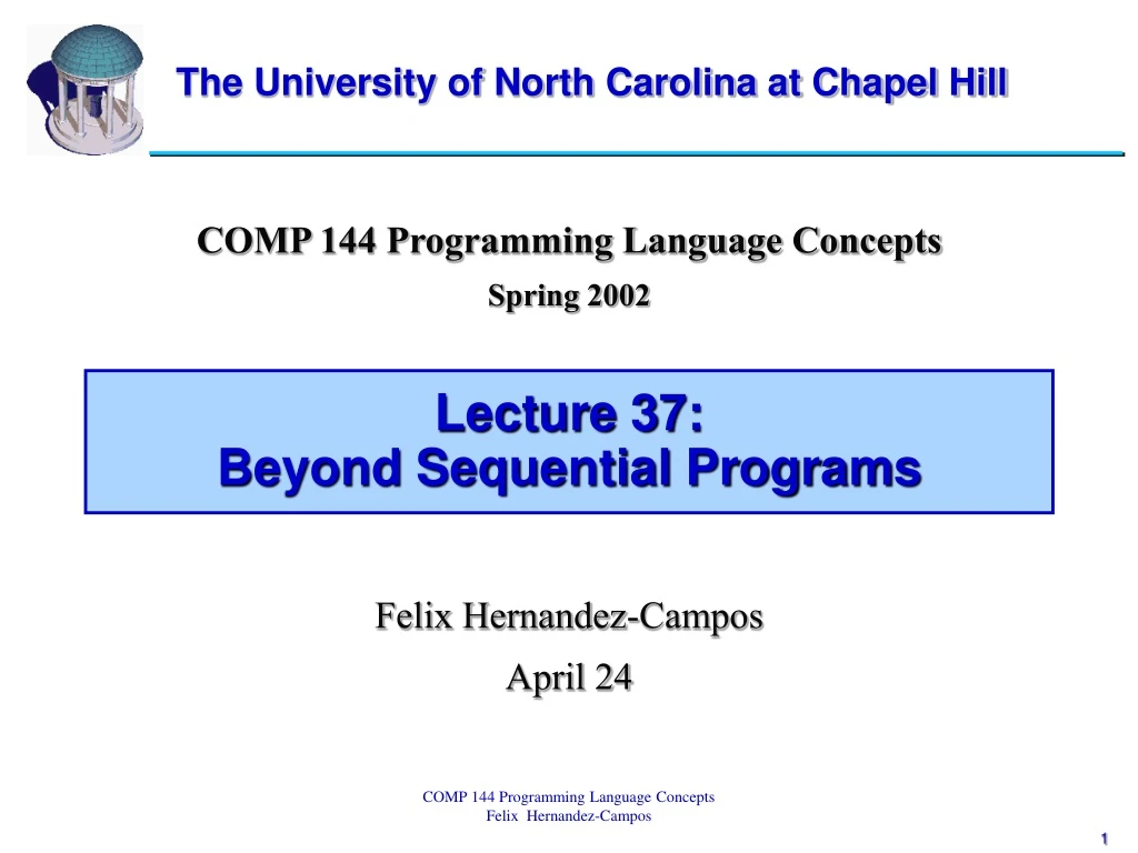 lecture 37 beyond sequential programs